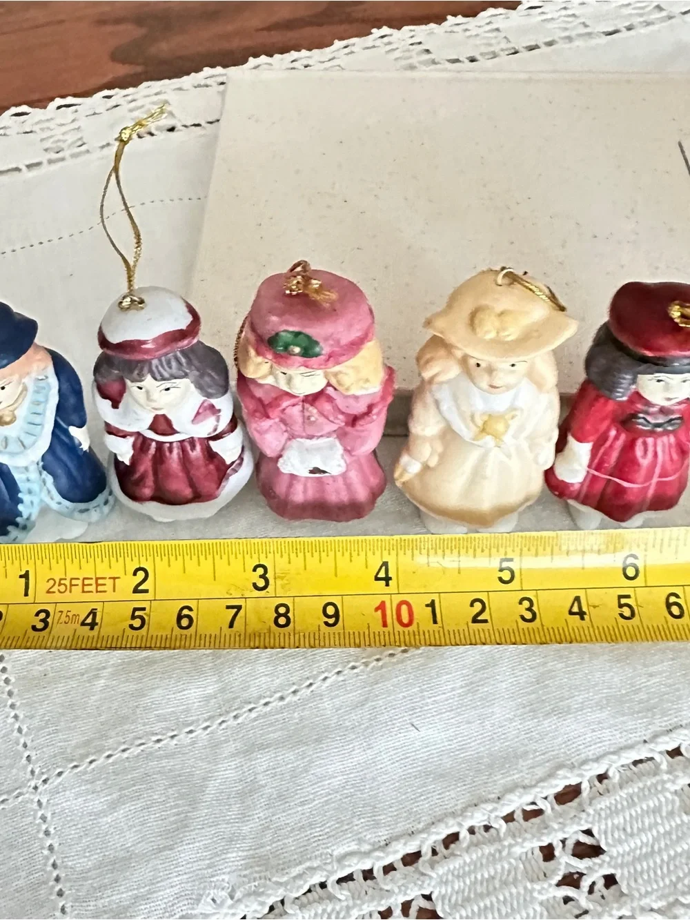 Lot of 5 Christmas ornaments Victorian ladies